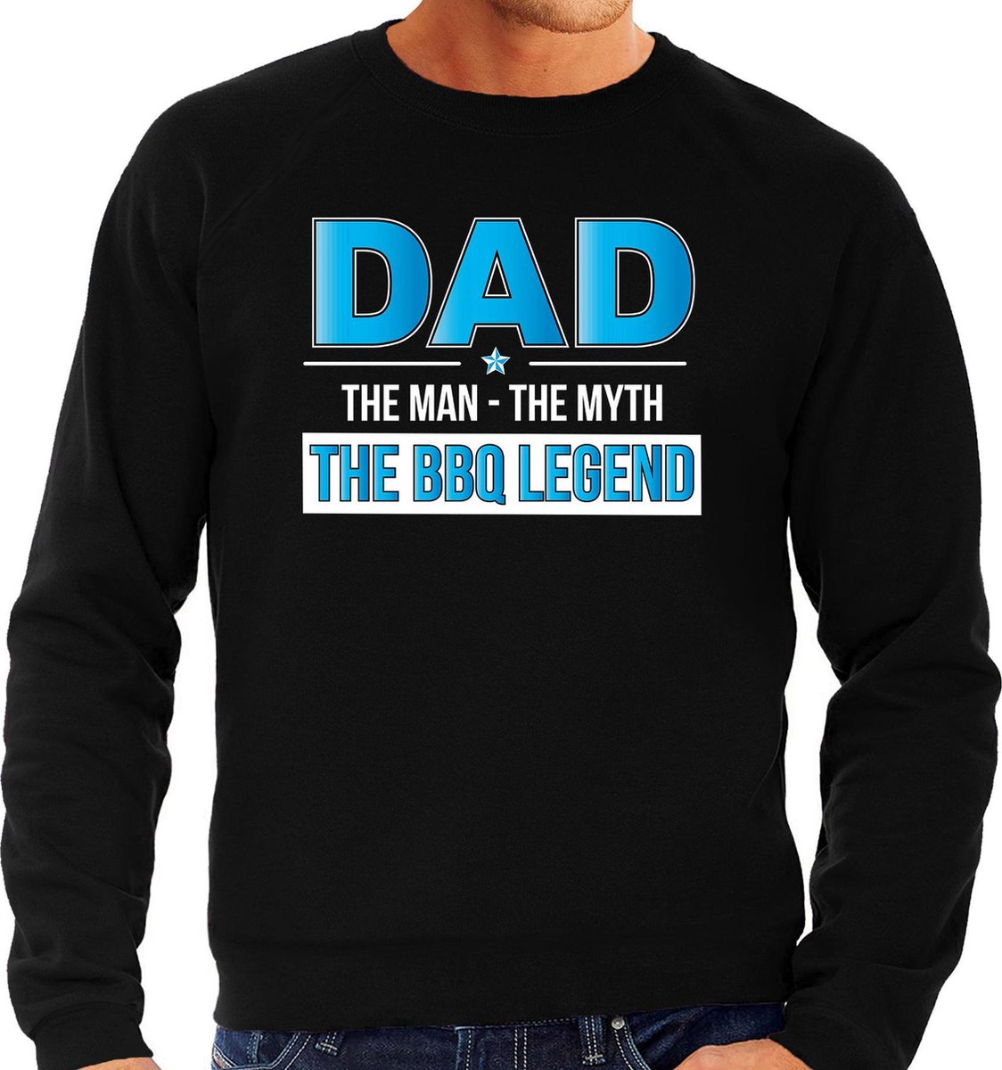 The bbq legend bbq / barbecue sweater zwart - cadeau trui voor heren - verjaardag / vaderdag kado S