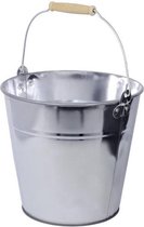 Zinken emmer/plantenpot zilver 8 liter