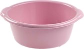 Set van 2x stuks kunststof teiltjes/afwasbakken rond 15 liter oud roze - Afmetingen 46 x 43 x 17 cm - Huishouden