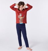 Woody pyjama jongens - koe - rood - 212-1-PLU-S/461 - maat 140