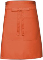 Koningsdag actie!! Link Kitchen Wear bakkerssloof met zak, oranje.