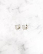 Stardust - CUBE Oorbellen in Zilver