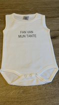 WDLS- Baby-Romper-Fan van mijn tante -bedrukt rompertje-74/80-Kleur grijs