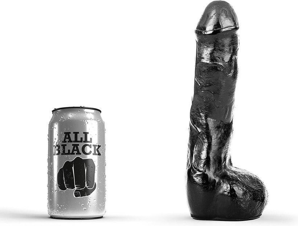 All Black Zwarte realistische dildo 22 cm