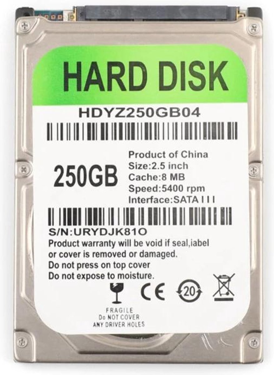 250 GB Harde Schijf Sata 2.5 Inch Mechanische laptop Hdd 8Mb Cache 5400Rpm Snelheid Harde Schijf Voor Laptop