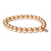 Biba armband glasparel beige 8 mm maat 18 - Sieraden sjoppie