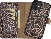 Bouletta - iPhone 13 Pro - Étui en cuir amovible - Léopard lisse