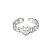 RVS Ring Smiley - Yehwang - Ring - One size - Zilver