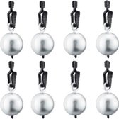 12x stuks tafelkleedgewichtjes zilveren kogels/ballen 3.5 cm - Tafelkleedhangers - Tafelzeilgewichtjes