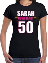 Verjaardag t-shirt ouwe taart 50 jaar Sarah - zwart - dames - vijftig jaar cadeau shirt Sarah XL