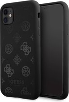 GUESS Silicone Backcase Tone on Tone iPhone 11 - Zwart