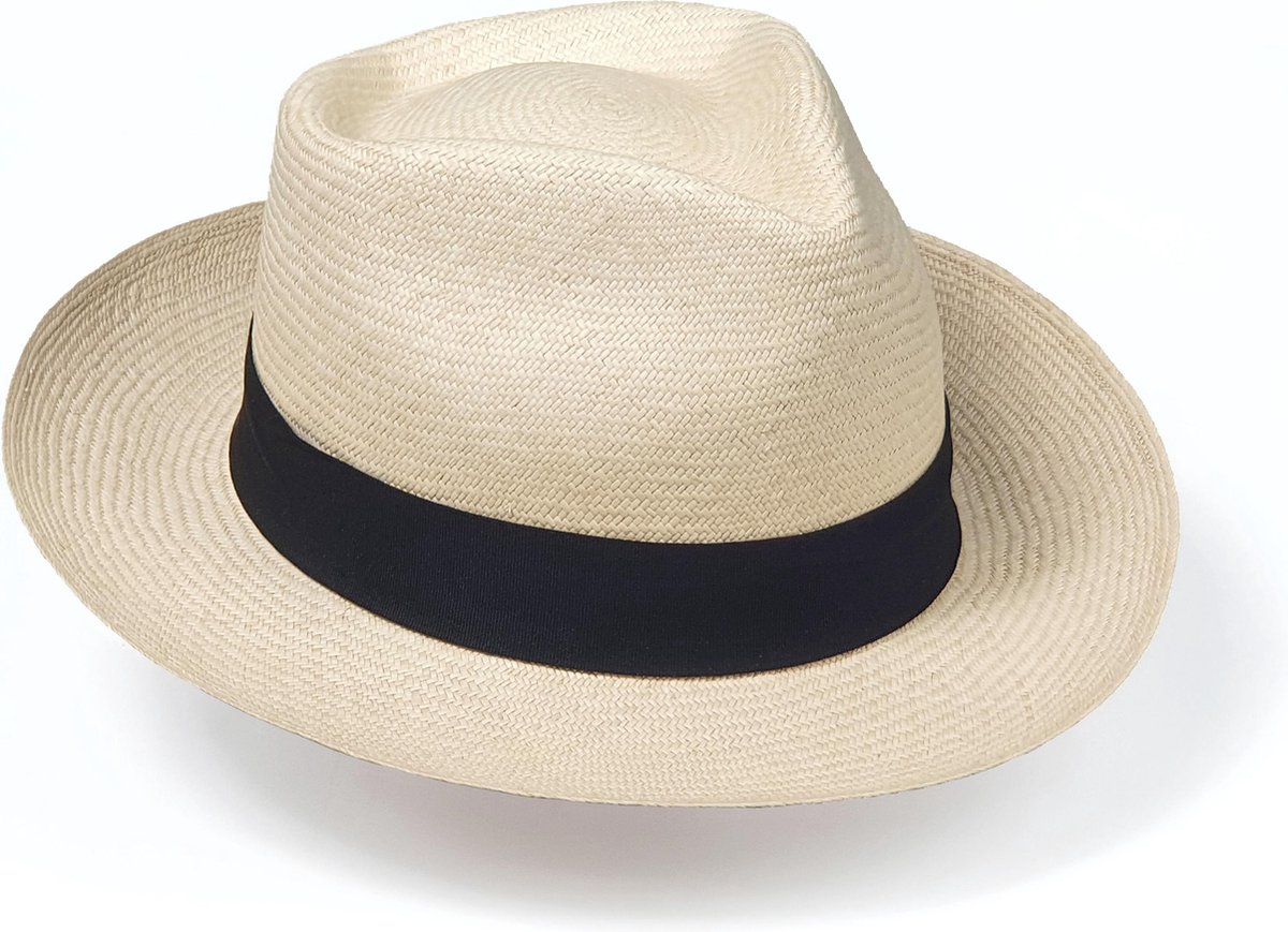 schuintrekken Wet en regelgeving aanval Fedora Panamahoed - heren- originele handgemaakte toquilla hoed - Ecuador,  Montecristi | bol.com