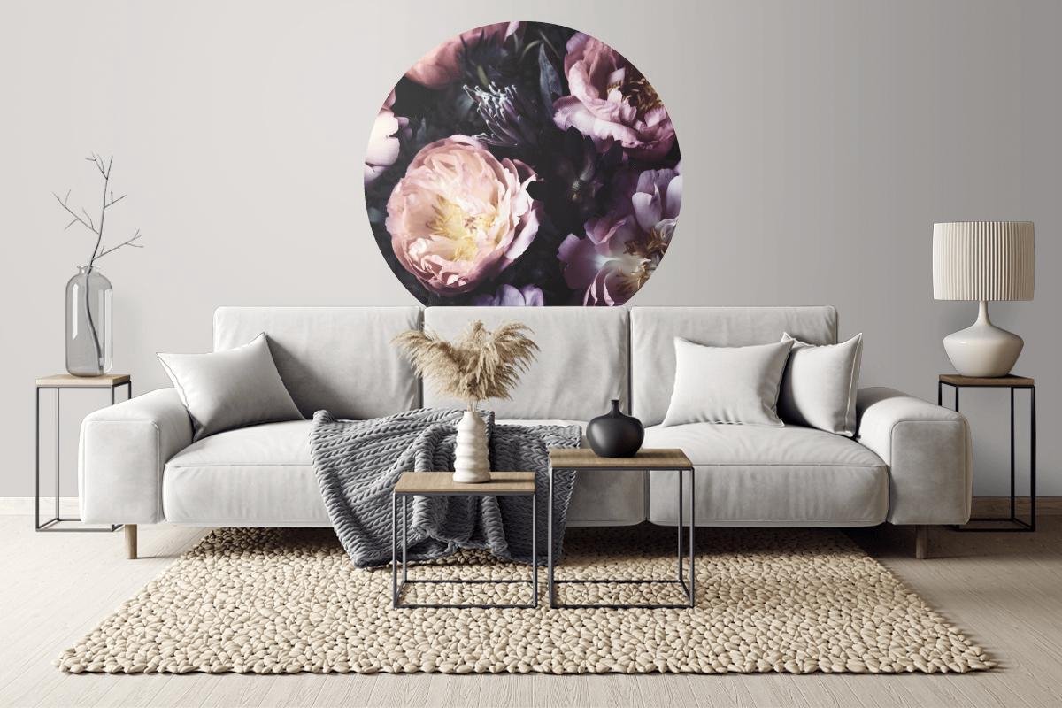 Behangcirkel 80cm Vintage barok bloemen
