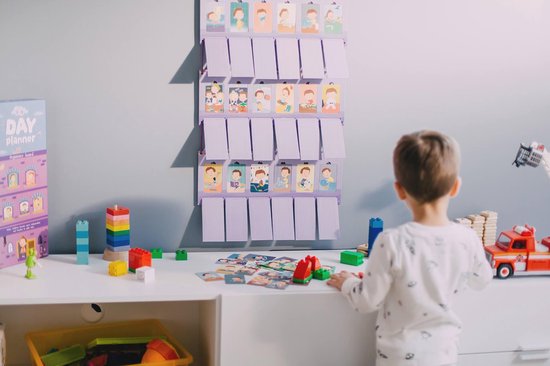 Thumbnail van een extra afbeelding van het spel OKID Dagplanner – Organizer bord met 100 Kaarten met activiteiten en taken – Beloningssysteem - Educatief Speelgoed – voor Jongens – Daily planner – Kind