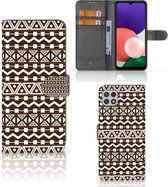 Bookcase Geschikt voor Samsung Galaxy A22 5G Hoesje Aztec Brown