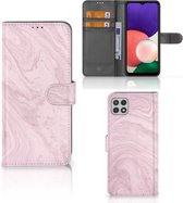 GSM Hoesje Samsung Galaxy A22 5G Flip Case Marble Pink