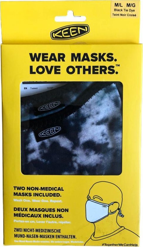 Keen - Mondmasker: Wasbaar, Zwart tie-dye 2st