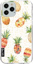 Casetastic Apple iPhone 12 / iPhone 12 Pro Hoesje - Softcover Hoesje met Design - Pineapples Orange Green Print