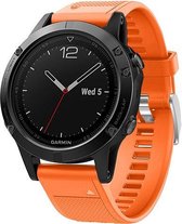 Horlogebandje Geschikt voor Garmin Fenix 5 / 5 Plus / Forerunner 935 / Approach S60  oranje - Siliconen - Horlogebandje - Polsbandje - Bandjes.nu - Polsband
