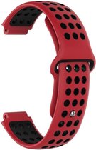 Horlogebandje Geschikt voor Garmin Forerunner 220/230/235 /630/620/735/S20/S60/S50 - Rood/Zwart - Siliconen - Horlogebandje - Polsbandje - Bandjes.nu - Polsband