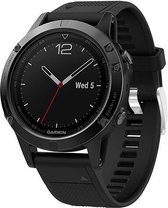Horlogebandje Geschikt voor Garmin Fenix 5 / 5 Plus / Forerunner 935 / Approach S60  zwart - Siliconen - Horlogebandje - Polsbandje - Bandjes.nu - Polsband