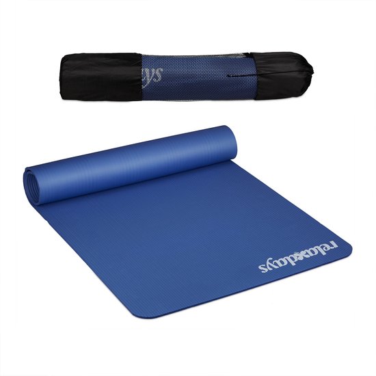 relaxdays Tapis de yoga 190 x 100 cm - tapis de sport - 1 cm d'épaisseur -  souple -... | bol.com