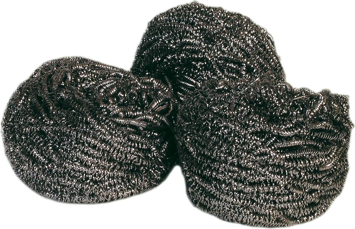 Reinigingsspons | 10st. | Schuurspons | Staalspons | Inox | RVS | 60 gr.