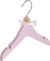 De Kledinghanger Gigant - 5 x Babyhanger lotushout roze gelakt met rokinkepingen, 24 cm