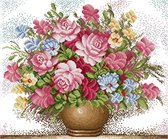 Voorbedrukt borduurpakket 46x40 cm - Cross stitch - H005 - Bloemen