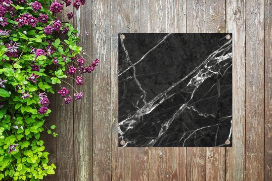 Torchon de jardin Marble - Line - Wit - Zwart - 100x100 cm