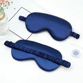 DW4Trading Luxe Zijden Slaapmasker - Reismasker - inclusief Hoesje - Donkerblauw