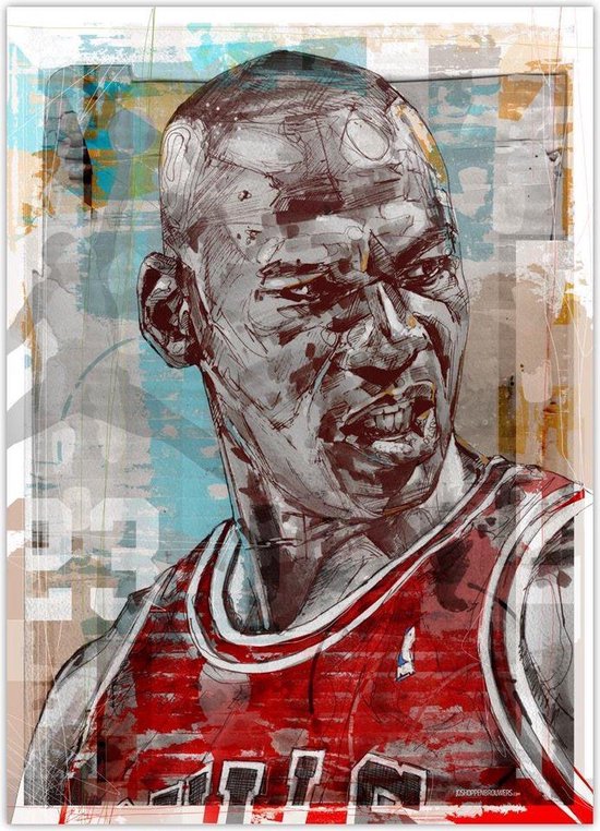 Michael Jordan, Chicago Bulls - Canvasdoek - 50 x 70 cm