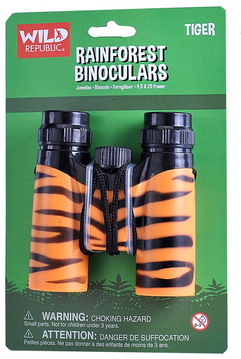 Wild Republic Speelgoed verrekijker - voor kinderen - tijgerprint - 12 x 11 cm - jungle en safari thema