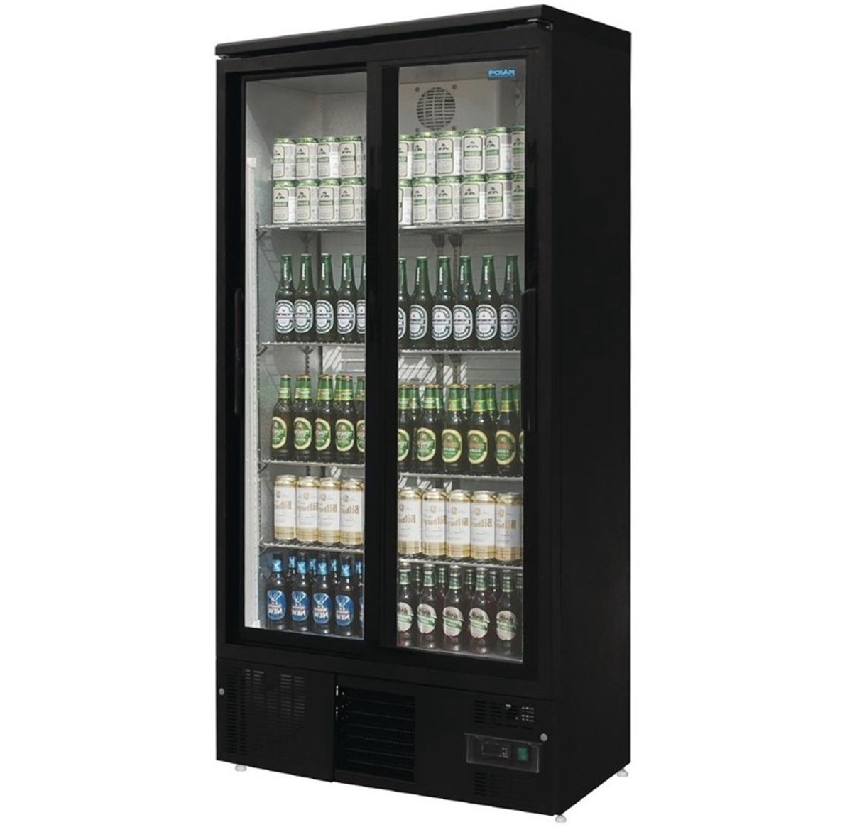 Polar Rechtopstaande gekoelde bardisplay met 2 schuifdeuren Multicolor