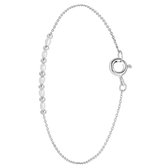 Lucardi Dames Armband zoetwaterparels - Echt Zilver - Armband - Cadeau - 18 cm - Zilverkleurig