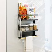 Chefs Cuisine kruidenrek - keukenrolhouder - kruidenrek ophangbaar - keuken organizers - magnetisch kruidenrek - keukenrolhouder hangend - keukenrolhouder zwart