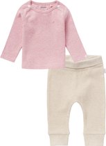 Noppies SET(2delig) Broekje NAURA OATMEAL en Shirt NATAL ROSE - Maat 50