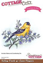 CottageCutz Stamp & Die Yellow Finch With Cone Flowers (CCS-033)