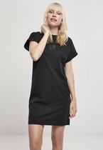 Urban Classics Korte jurk -L- Cut On Sleeve Printed Zwart
