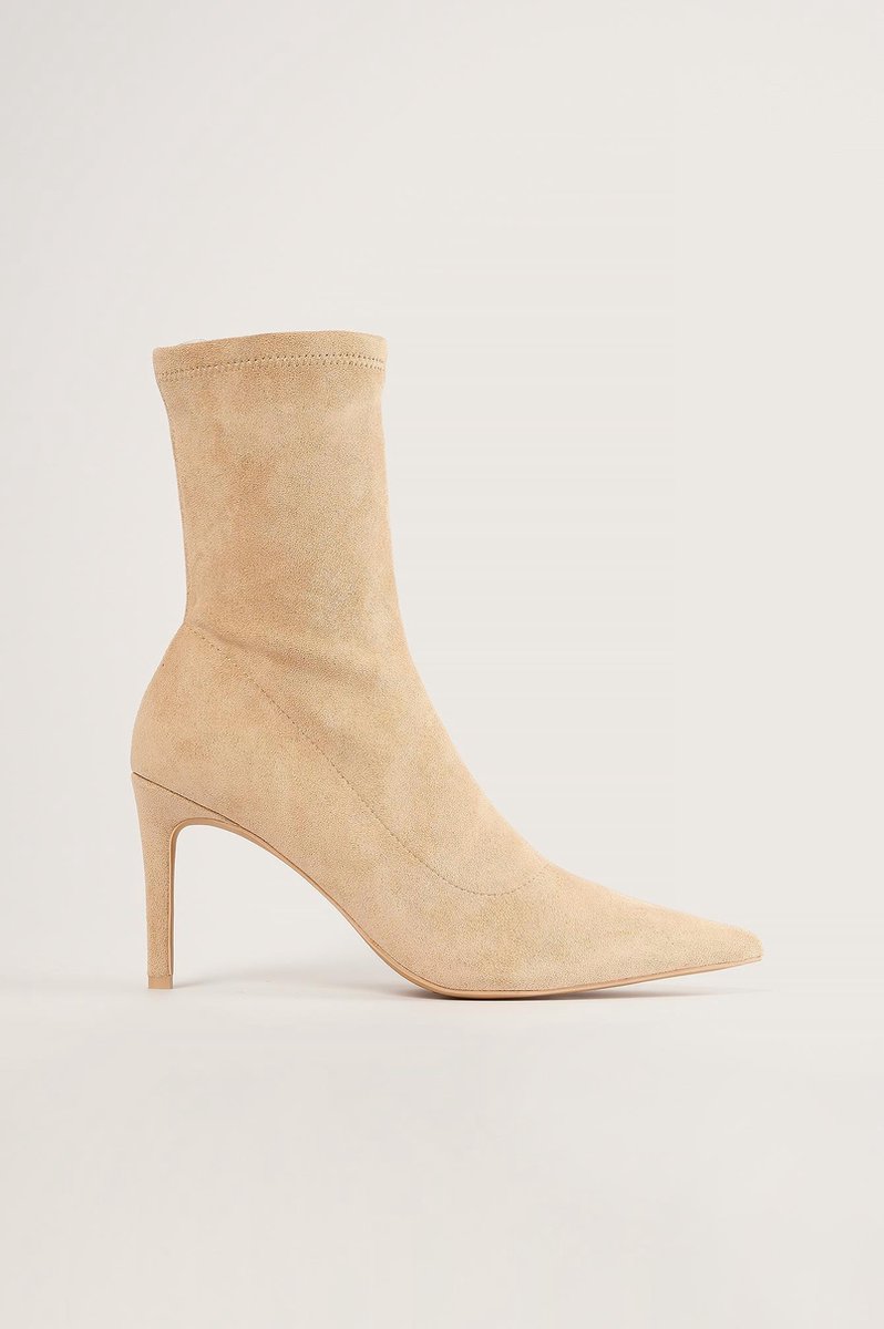NA-KD Soft Pointy Stiletto Vrouwen Laarzen - Beige - Maat 36 | bol.com