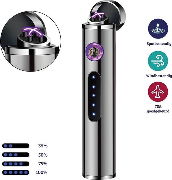 Oplaadbare Elektrische Aansteker - USB Plasma Aansteker - Duurzaam - Windbestendig - Zwart