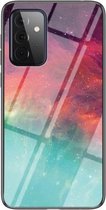 Voor Samsung Galaxy A72 5G/4G Sterrenhemel Geschilderd Gehard Glas TPU Schokbestendig Beschermhoes (Kleur Sterrenhemel)