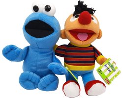 Sesamstraat Knuffel Voordeelset - Ernie en Koekiemonster - Fisher Price - Pluche - 27/30 cm