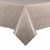 Tafelzeil - 140 x 200 cm - Grafische print - taupe
