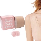 Lichtbruine Boob Tape - Fashion tape - Nipple covers - Tepelplakkers - Tepelbedekkers - Bh tape - Borst tape - Inclusief Siliconen Tepel cover