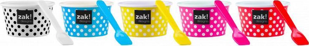 Zak!Designs Dotty Ijsbeker - Ijscoupe - Ijsvormpjes – 250 ml - Geel