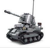 C23 - Duitse SD.KFZ.139 / Marder III - 479 onderdelen en 4 mini-figuren - WW2 Bouwstenen - Lego fit - WW2 - Soldaten - Militair - Tank - Army - Bouwstenen - Wapens - Geweren - Bric