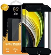 3-Pack Apple iPhone SE (2020/2022) / iPhone 8 / iPhone 7 Screenprotectors - MobyDefend Gehard Glas Screensavers - Zwarte Randen - Screen Protectors - Glasplaatjes Geschikt Voor: Ap