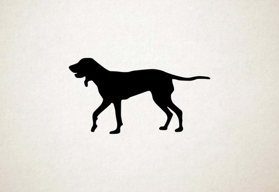 Silhouette hond - Gascon Saintongeois - S - 33x60cm - Zwart - wanddecoratie