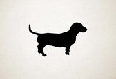 Silhouette hond - Basset Artesien Normand - S - 12x20cm - Zwart - wanddecoratie